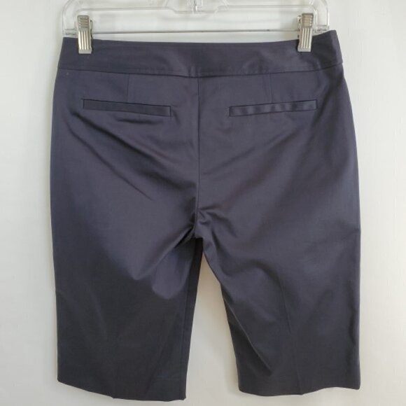 Milly Stretch-Cotton Sateen Bermuda Shorts, Blue - Picture 3 of 3